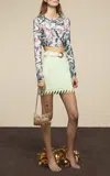 Rabanne Spiky-hem Mini Skirt In Green