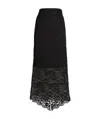 Rabanne Split-hem Lace Midi Skirt In Black