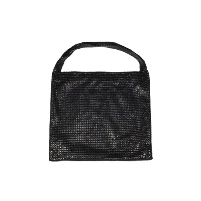 Rabanne Square Black Aluminum Mesh Handbag With Fixed Handle