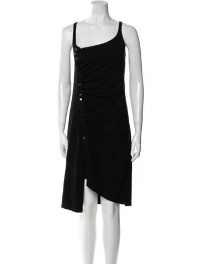 Pre-owned Rabanne Square Neckline Knee-length Dress In Black
