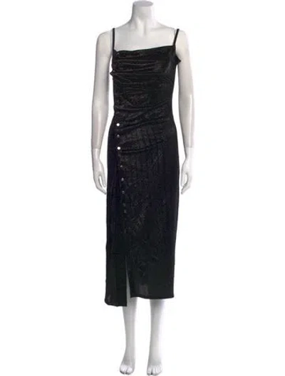Pre-owned Rabanne Square Neckline Long Dress In Black