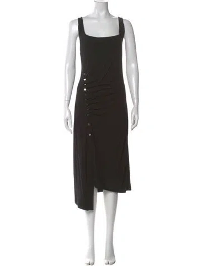 Pre-owned Rabanne Square Neckline Long Dress In Black