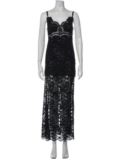 Pre-owned Rabanne Square Neckline Long Dress In Blue