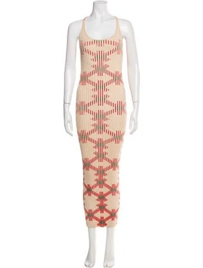 Pre-owned Rabanne Square Neckline Long Dress In Neutral
