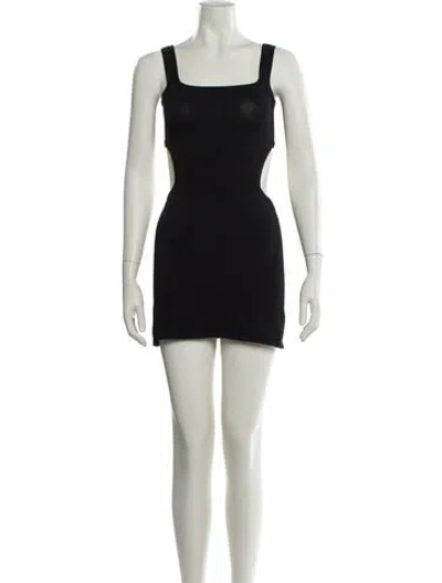 Pre-owned Rabanne Square Neckline Mini Dress In Black