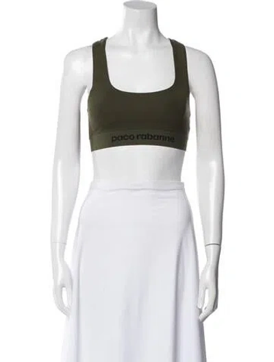 Pre-owned Rabanne Square Neckline Sleeveless Crop Top In White