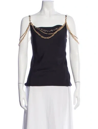 Pre-owned Rabanne Square Neckline Sleeveless Top In Black