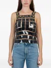 Rabanne Square-panelled Top In Black