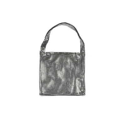 Rabanne Square Shoulder Bag In Aluminum Mesh In Gray