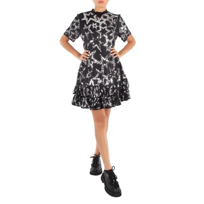 Rabanne Star Motif Sequin-embellished Dress, Brand Size 36 (us Size 4) In Black
