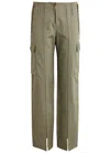 Rabanne Straight-leg Cotton Cargo Trousers In Green Olive