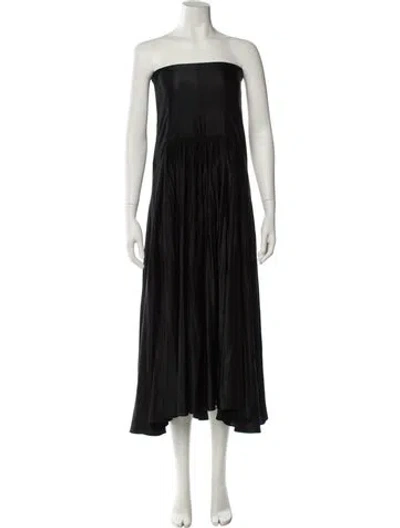 Pre-owned Rabanne Strapless Midi Length Dress In Black