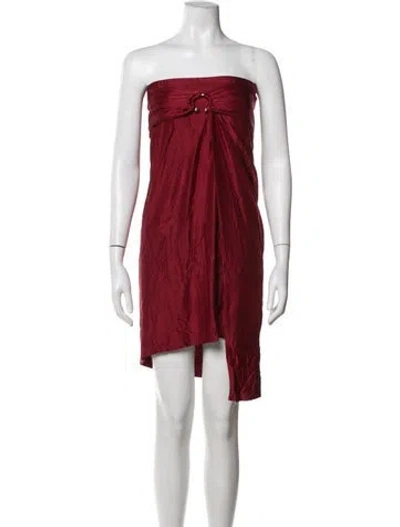 Pre-owned Rabanne Strapless Mini Dress In Red