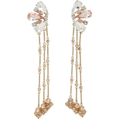 Rabanne Strass Jewel Earrings In Gold