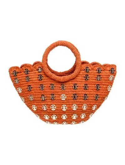 Pre-owned Rabanne Straw Tote In Orange