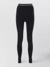 Rabanne Streamlined Nylon Leggings With Zippered Hem Slits In Black