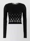 Rabanne Embellished Solid Jersey Second Skin Top In Black