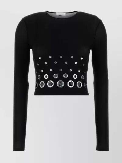 RABANNE STRETCH CUPRO TOP METALLIC EMBELLISHMENTS