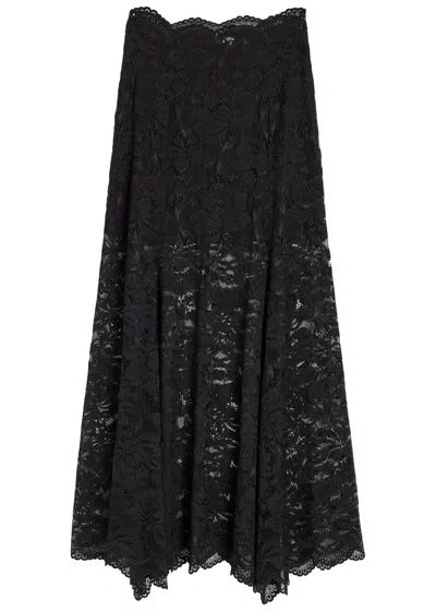 Rabanne Stretch-lace Maxi Skirt In Black