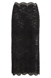 Rabanne Lace Cropped Midi Skirt In Black