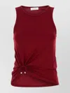Rabanne Stretch Viscose Top Metal Embellishments In Red