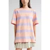 Rabanne Tee Shirt Stripes Peach And Lavander In Pink