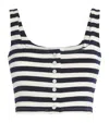 Rabanne Striped Cropped Tank Top In Blue
