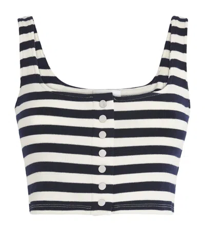 RABANNE STRIPE KNITTED CROP TOP