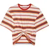 Rabanne Embellished Striped Cotton-blend Jersey T-shirt In Multi