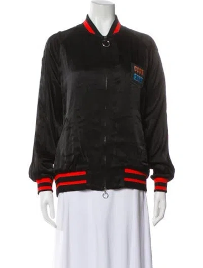 Pre-owned Rabanne Striped Bomber Jacket In Black
