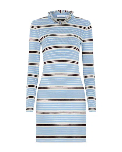Rabanne Striped Chain Mini Dress In Blue