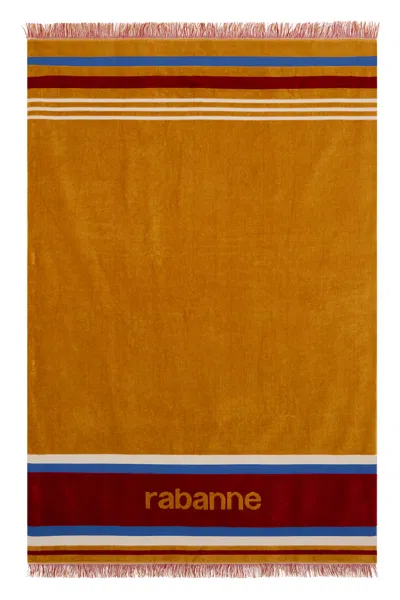 Rabanne Striped Cotton Beach Towel In Multi