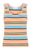 Rabanne Striped Cotton-blend Top In Multi