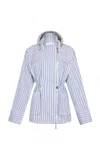 Rabanne Cotton Poplin Jacket W/hood In Stripe