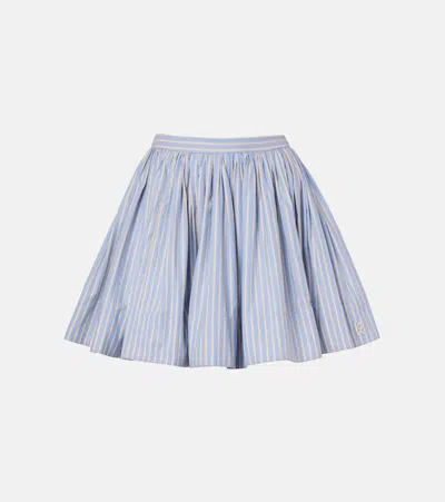 Rabanne Striped Cotton Miniskirt In Blue