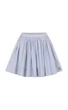 Rabanne Striped Cotton Poplin Mini Skirt In Blue