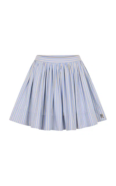 Rabanne Striped Cotton Poplin Mini Skirt In Blue