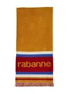 Rabanne Striped Cotton Scarf In Orange