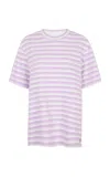 Rabanne Striped Cotton T-shirt In Purple