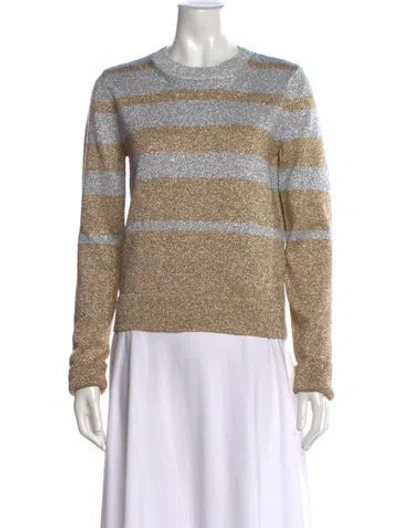 Pre-owned Rabanne Striped Crew Neck Sweater W/ Tags In Neutrals