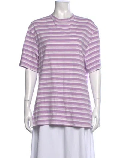 Pre-owned Rabanne Striped Crew Neck T-shirt In Purple