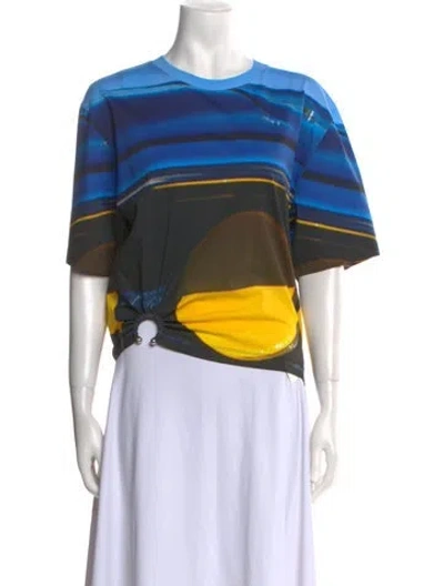 Pre-owned Rabanne Striped Crew Neck T-shirt W/ Tags In Blue