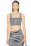 Rabanne Striped Cropped Tank Top In Black