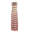 Rabanne Bead-embellished Striped Knitted Maxi Dress In Multi
