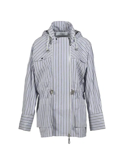 Rabanne Striped Drawstring Jacket In Blue
