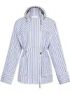 Rabanne Cotton Poplin Jacket W/hood In Blau