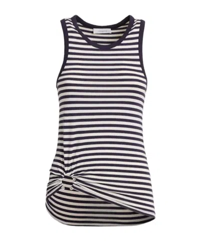 Rabanne Striped Jersey Tank Top In Black
