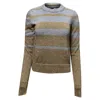 Rabanne Striped Jumper In Metallic Polyester In Multi