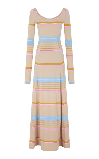 Rabanne Striped Knit Maxi Dress In Multi