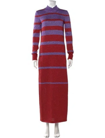 Pre-owned Rabanne Striped Long Dress